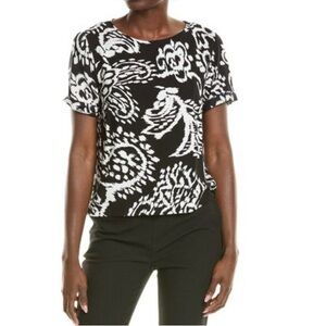 Vince Camuto Paisley Crewneck Top